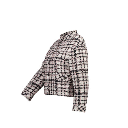Chanel 20P Size 34 Jacket Tweed Black/White/Ecru/Pink