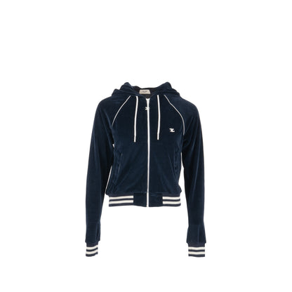 Celine Size Velvet Bomber Jacket Cotton/Polyamide Dark Blue