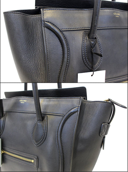 CELINE Medium Phantom Luggage Calfskin Leather Tote Bag Black