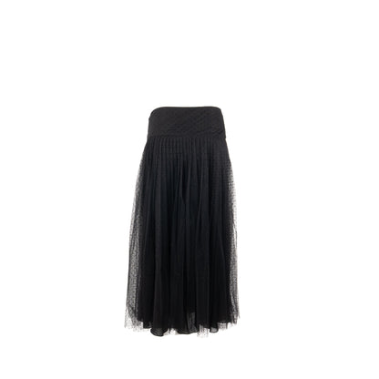 Dior Size 38 Pleated Skirt Polyamide Black