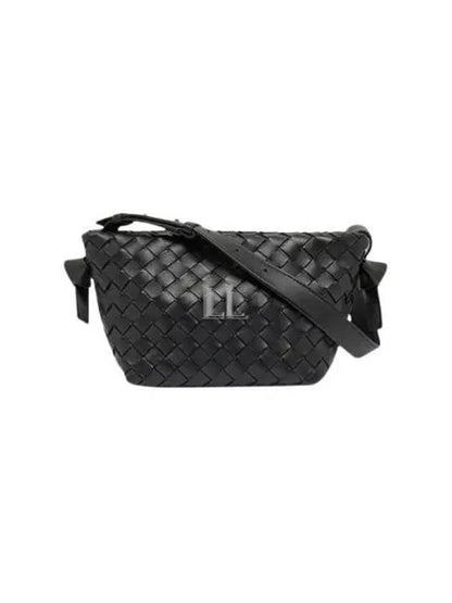 Luxury Bottega Veneta Intrecciato Tie Shoulder Bag Black