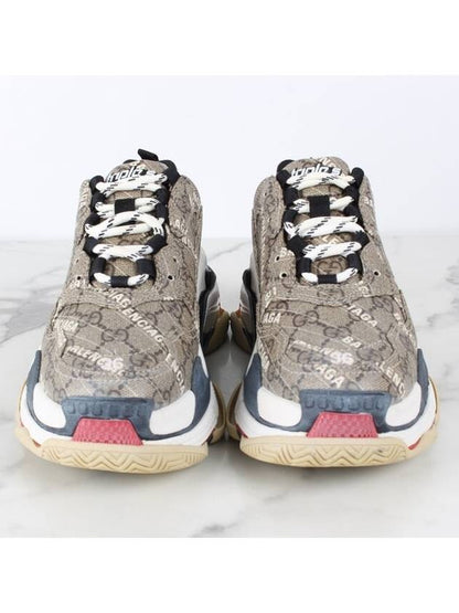 Luxury Balenciaga Trending 2025 Gucci Hacker Ebony Triple S Sneakers 36 230