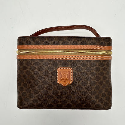 Luxury CELINE Brown Macadam PVC Leather Handbag