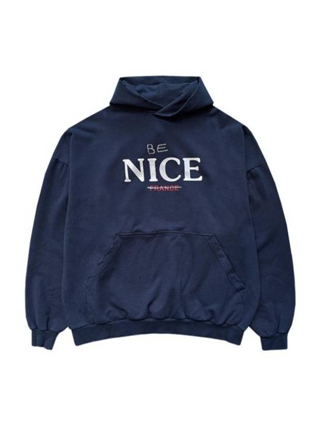 Luxury Balenciaga Trending 2025 Be Nice Printed Hoodie Navy
