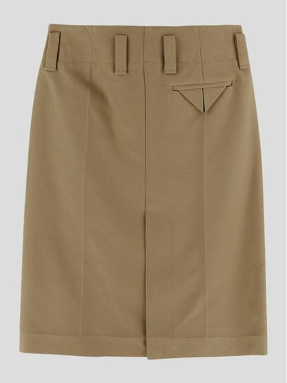 Luxury Bottega Veneta Pocket H-Line Skirt Beige