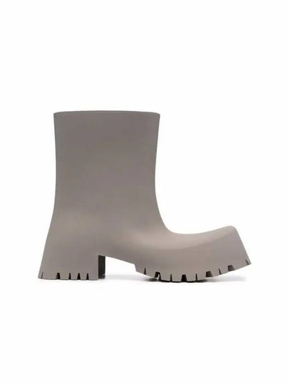 Luxury Balenciaga Trending 2025 Square Toe Rubber Rain Boots Beige