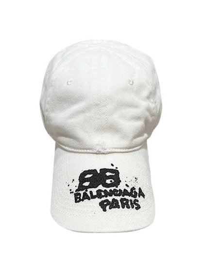 Luxury Balenciaga Trending 2025 Hand Draw BB Icon Ball Cap White