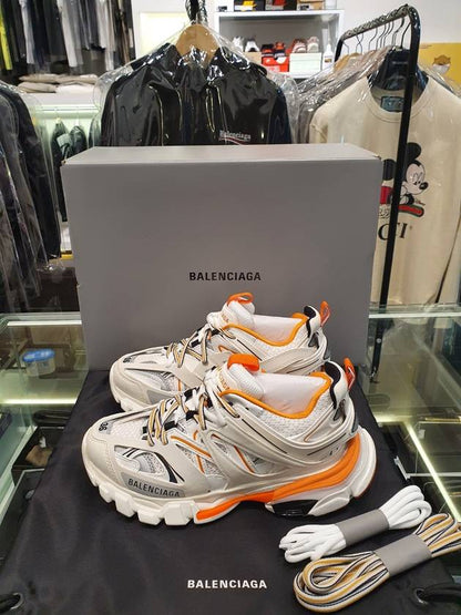 Luxury Balenciaga Trending 2025 Track Trainer Low Top Sneakers White Orange