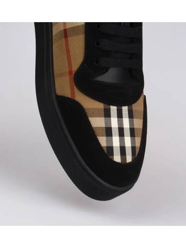 Luxury Burberry Vintage Check Cotton Suede Low Top Sneakers Brown