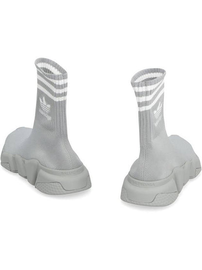 Luxury Balenciaga Trending 2025 Embroidered Logo Sock High Top Sneakers Grey