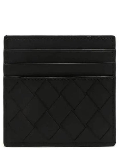Luxury Bottega Veneta Intrecciato Card Wallet Black