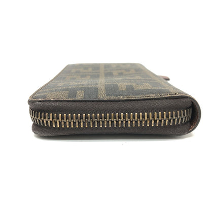 FENDI Long Wallet Purse 7M0174 PVC / Leather Brown Zucca mens