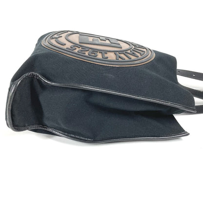 FENDI Tote Bag 7VA435 Canvas / leather black Vertical Shoulder Bag logo FF unisex(Unisex)