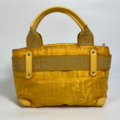 FENDI Handbag 8BH142 Nylon yellow FF Zucca Women