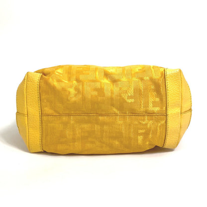 FENDI Handbag 8BH142 Nylon yellow FF Zucca Women