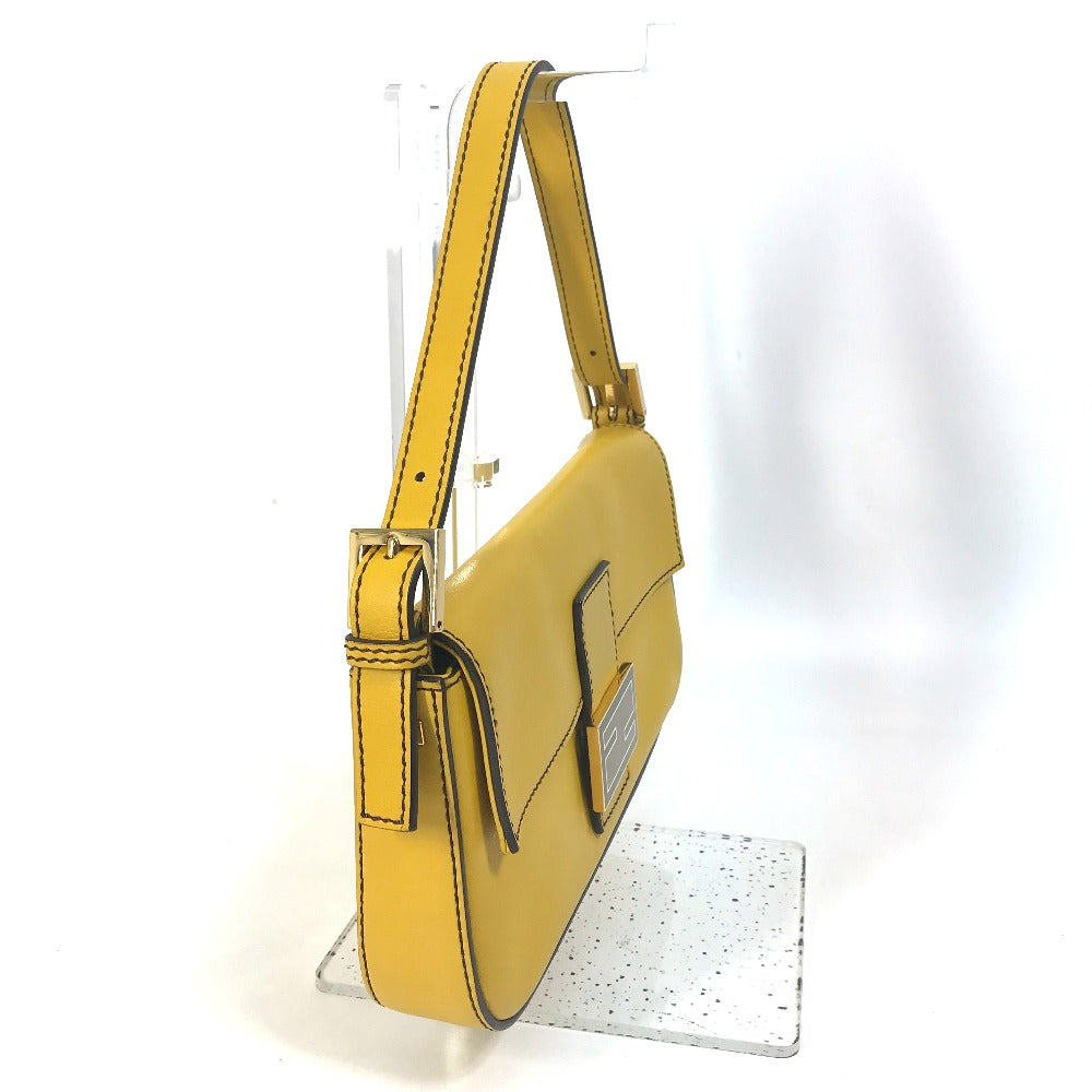 FENDI Handbag 8BR600 leather yellow FF Mamma Bucket Women