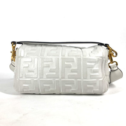 FENDI Shoulder Bag 8BR600 leather white Zucca Mamma Bucket Women