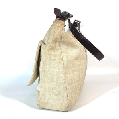 FENDI Shoulder Bag Canvas / leather beige Zucca Mamma Bucket Women