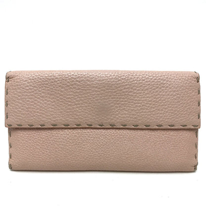 FENDI Long Wallet Purse 8M0144 leather pink Celeria Roman leather