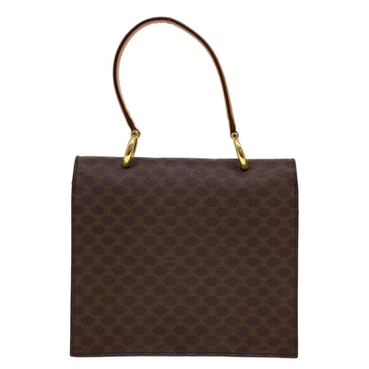 Luxury CELINE Macadam Canvas Hand Bag PVC Leather Brown  40087
