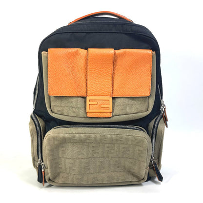 FENDI Backpack 7VZ048 Nylon / canvas black Backpack Zucca multi mens