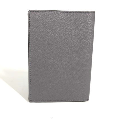 FENDI passport case leather gray logo unisex(Unisex)