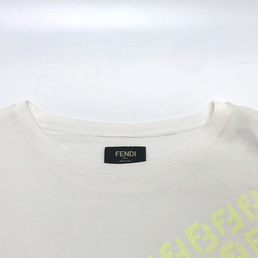 FENDI Short sleeve T-shirt FY0894 cotton white FF logo mens M