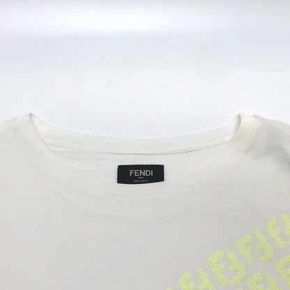FENDI Short sleeve T-shirt FY0894 cotton white FF logo mens M