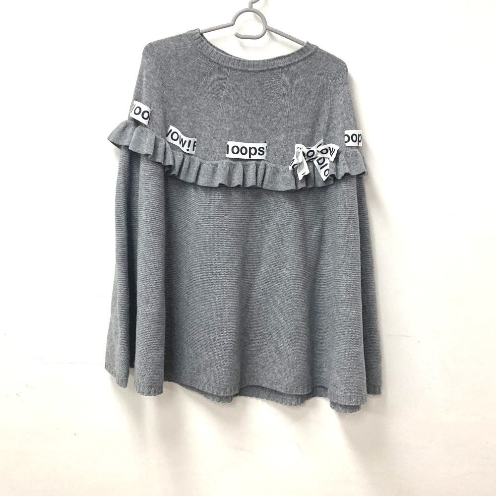 FENDI poncho Wool, Rayon gray logo ribbon frill Women ââ