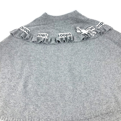 FENDI poncho Wool, Rayon gray logo ribbon frill Women ââ