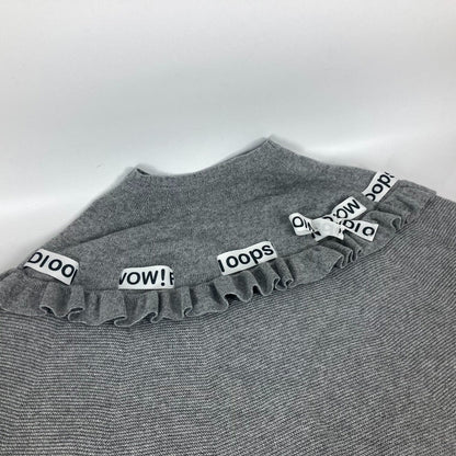 FENDI poncho Wool, Rayon gray logo ribbon frill Women ââ