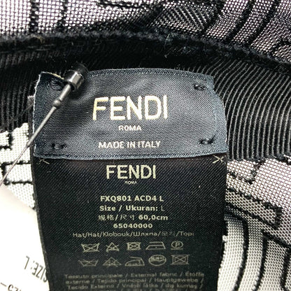 FENDI hat FXQ801 Nylon black FF Zucca Pattern mesh unisex(Unisex) L