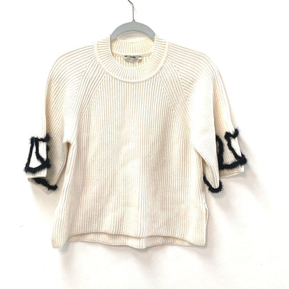FENDI knit FZY681 Wool, Cashmere Ivorytype 18AW heart fur Women 40