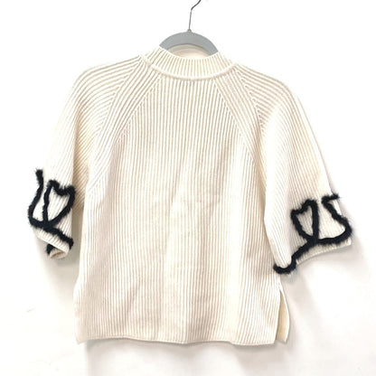 FENDI knit FZY681 Wool, Cashmere Ivorytype 18AW heart fur Women 40