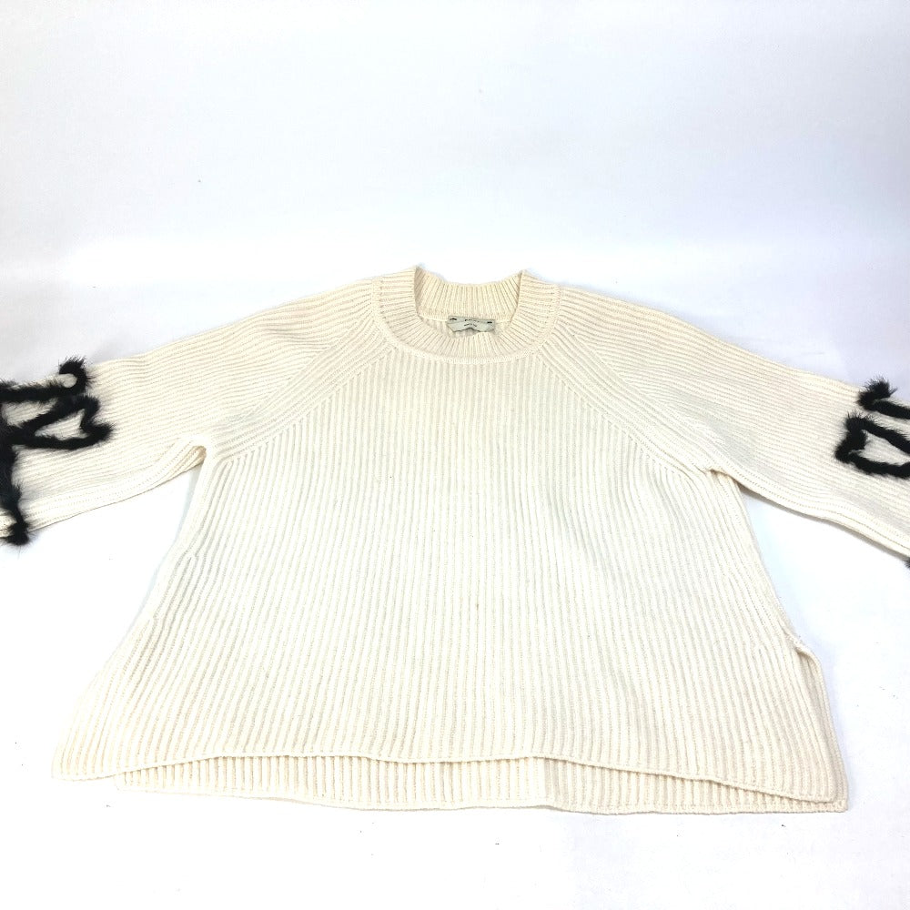 FENDI knit FZY681 Wool, Cashmere Ivorytype 18AW heart fur Women 40