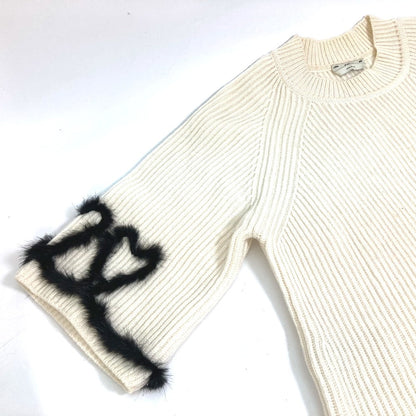 FENDI knit FZY681 Wool, Cashmere Ivorytype 18AW heart fur Women 40