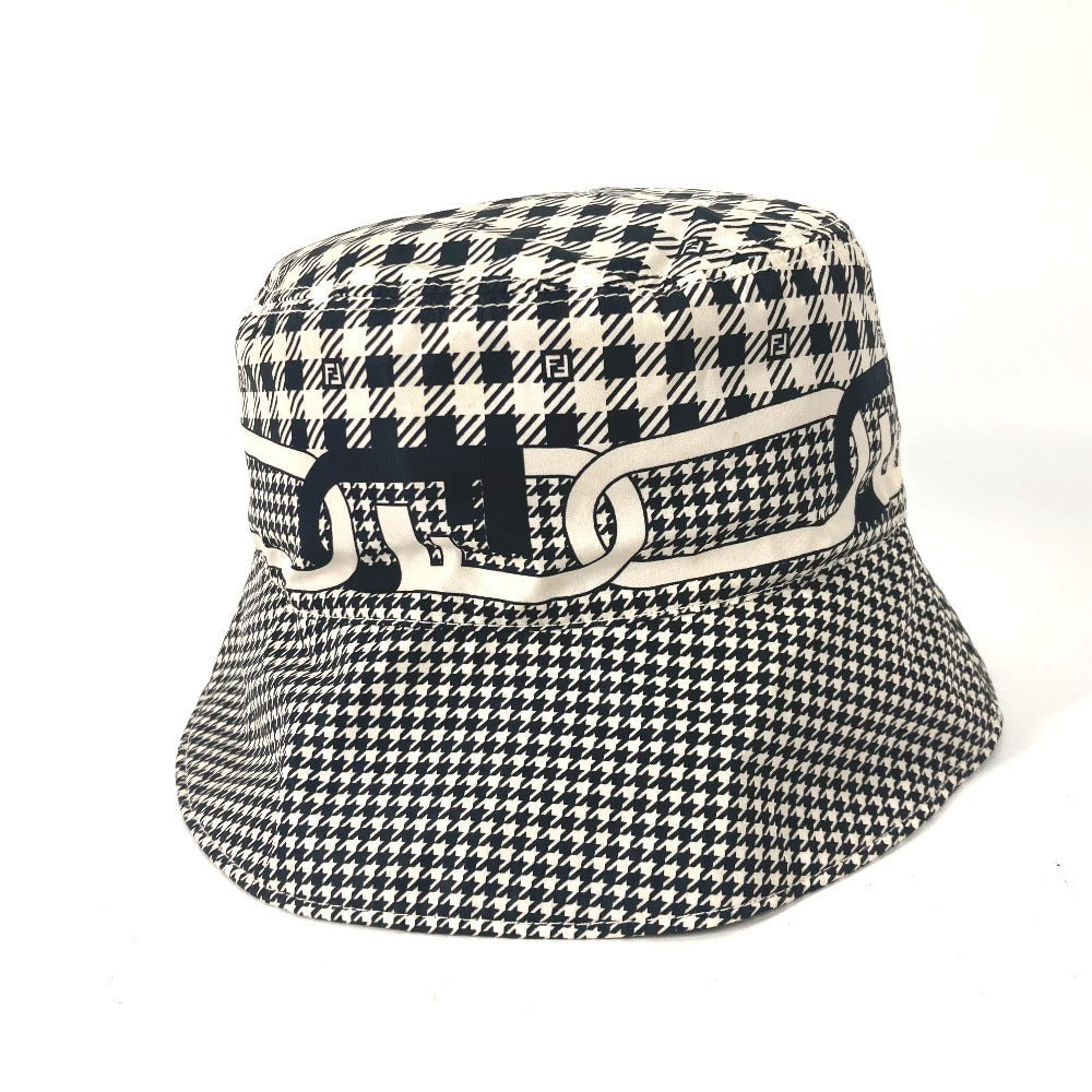 FENDI hat FXQ801 Nylon black Houndstooth mens S