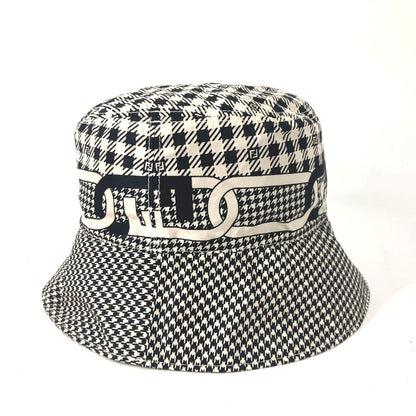FENDI hat FXQ801 Nylon black Houndstooth mens S