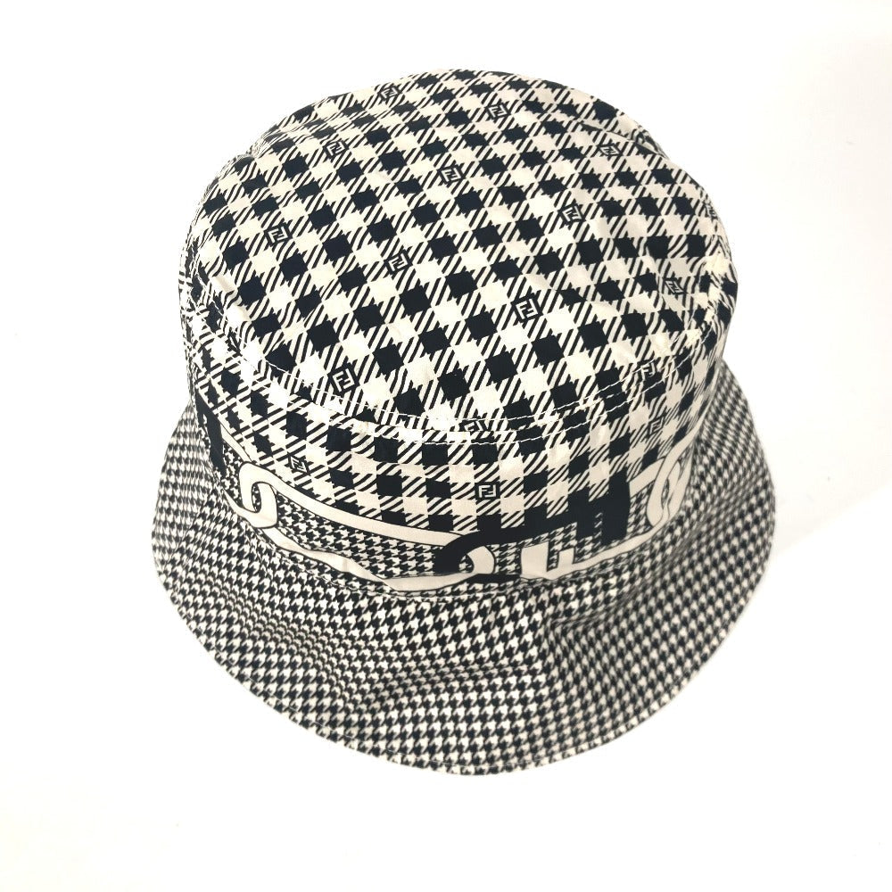 FENDI hat FXQ801 Nylon black Houndstooth mens S