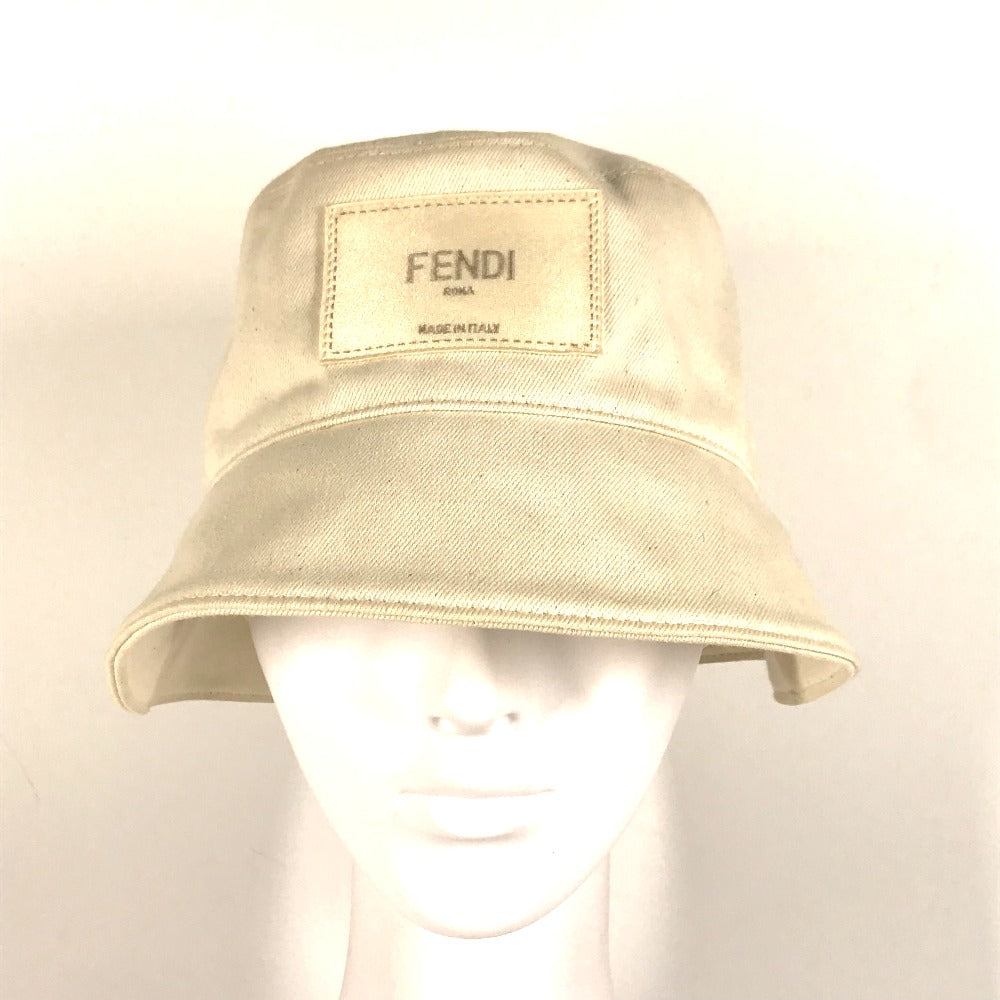 FENDI hat FXQ801 cotton beige logo Women