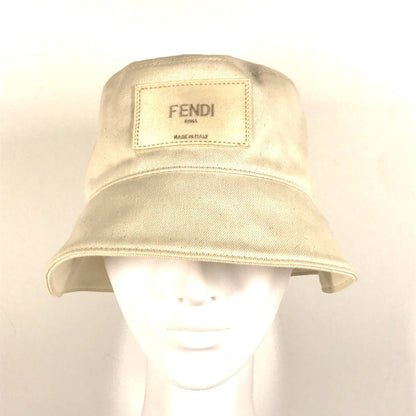 FENDI hat FXQ801 cotton beige logo Women