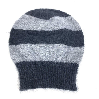 FENDI Knit hat FXQ107 Silk, Mohair black beanie hat knit hat knit cap border mens