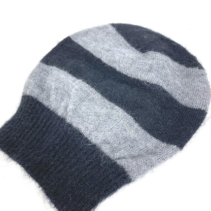 FENDI Knit hat FXQ107 Silk, Mohair black beanie hat knit hat knit cap border mens