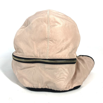 FENDI cap FXQ679 Leather, Polyester pink Fur Moko Moko logo Flight
