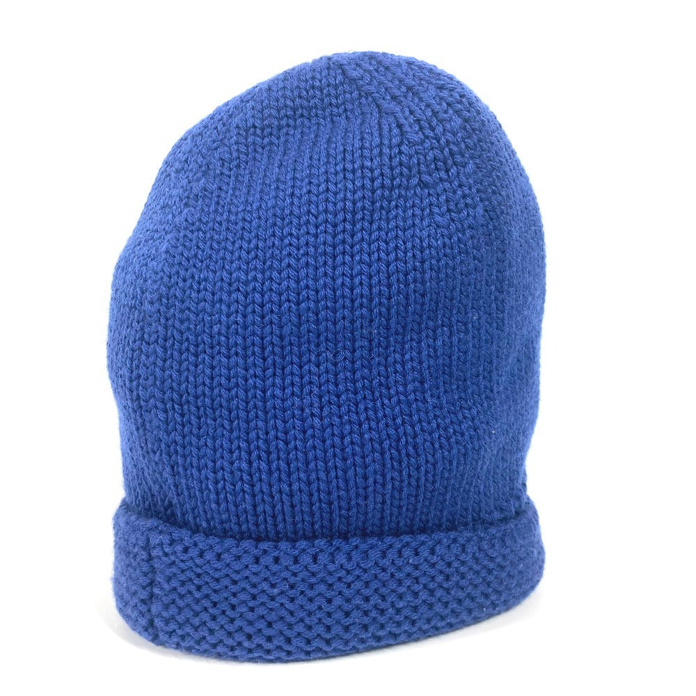 FENDI Knit hat wool blue logo FF unisex(Unisex)