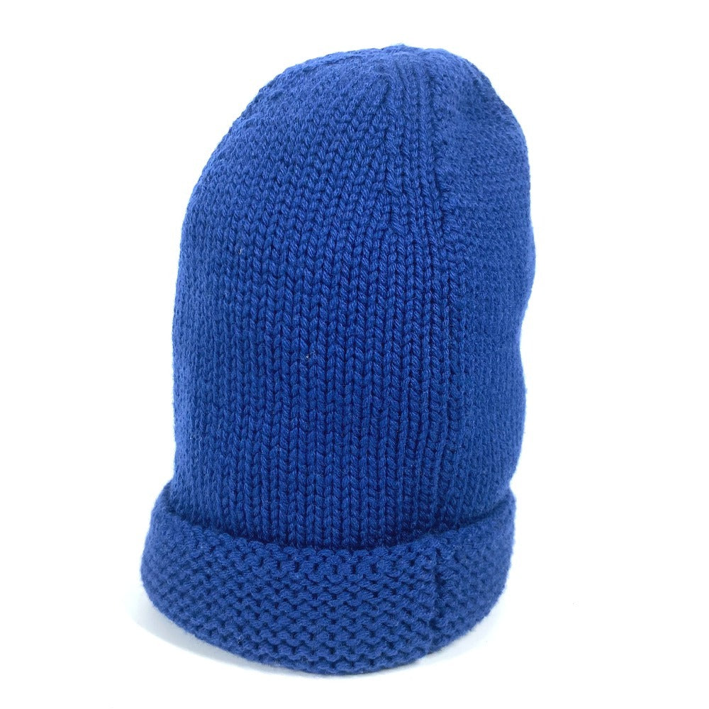 FENDI Knit hat wool blue logo FF unisex(Unisex)