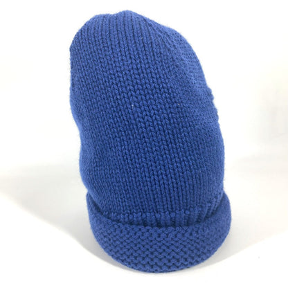 FENDI Knit hat wool blue logo FF unisex(Unisex)
