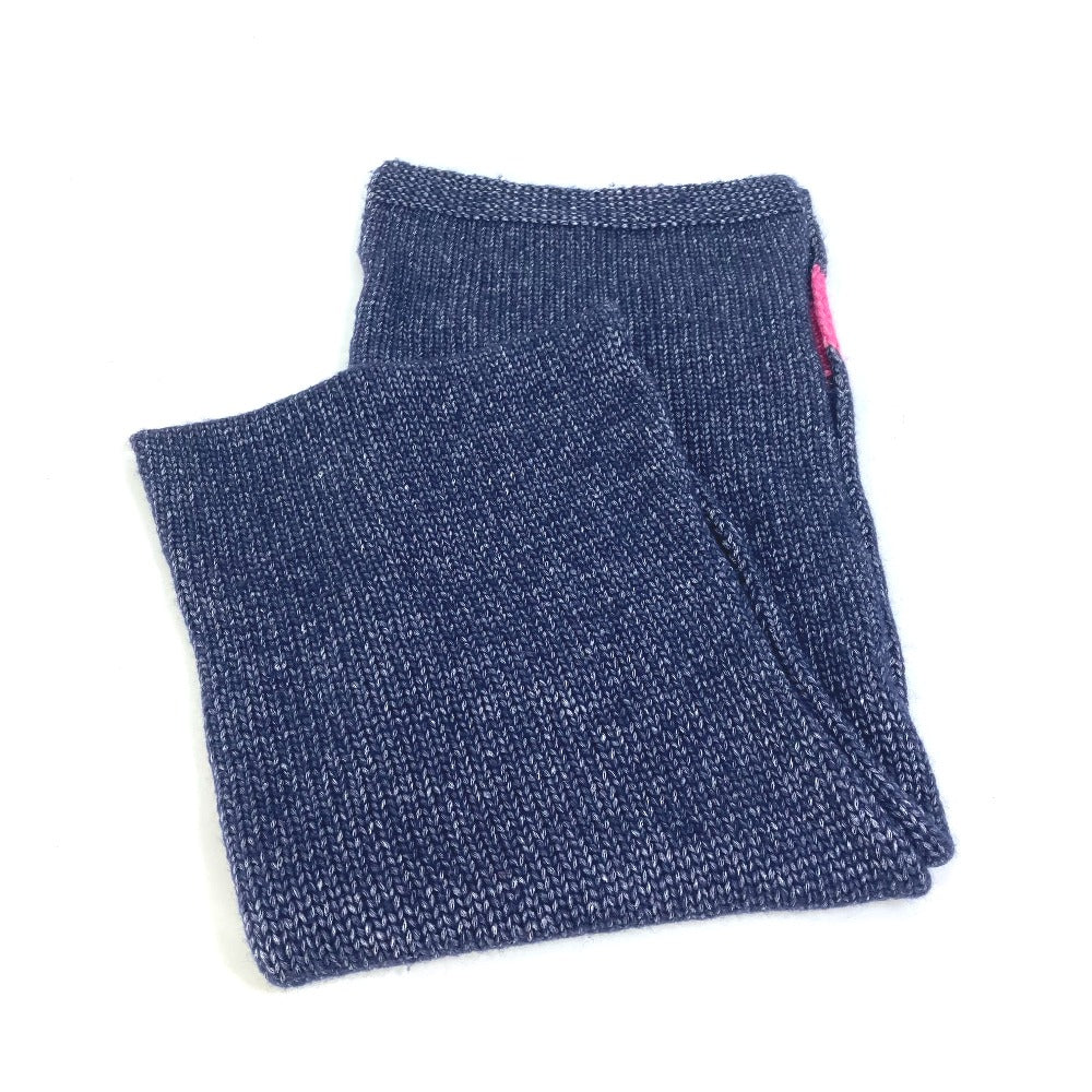 FENDI Scarf Wool, Silk Navy type F logo Women
