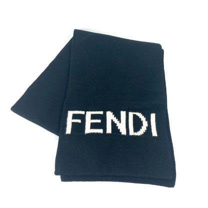 FENDI Scarf wool black logo