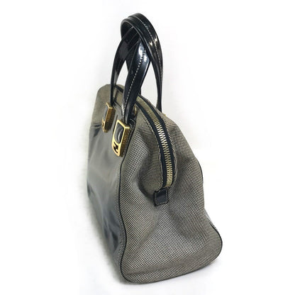 FENDI Handbag Canvas / patent leather Black type Enamel Crossbody Shoulder chameleon Women